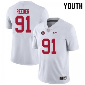 NCAA Youth Alabama Crimson Tide #91 Gavin Reeder Stitched College 2020 Nike Authentic White Football Jersey CU17E41FF